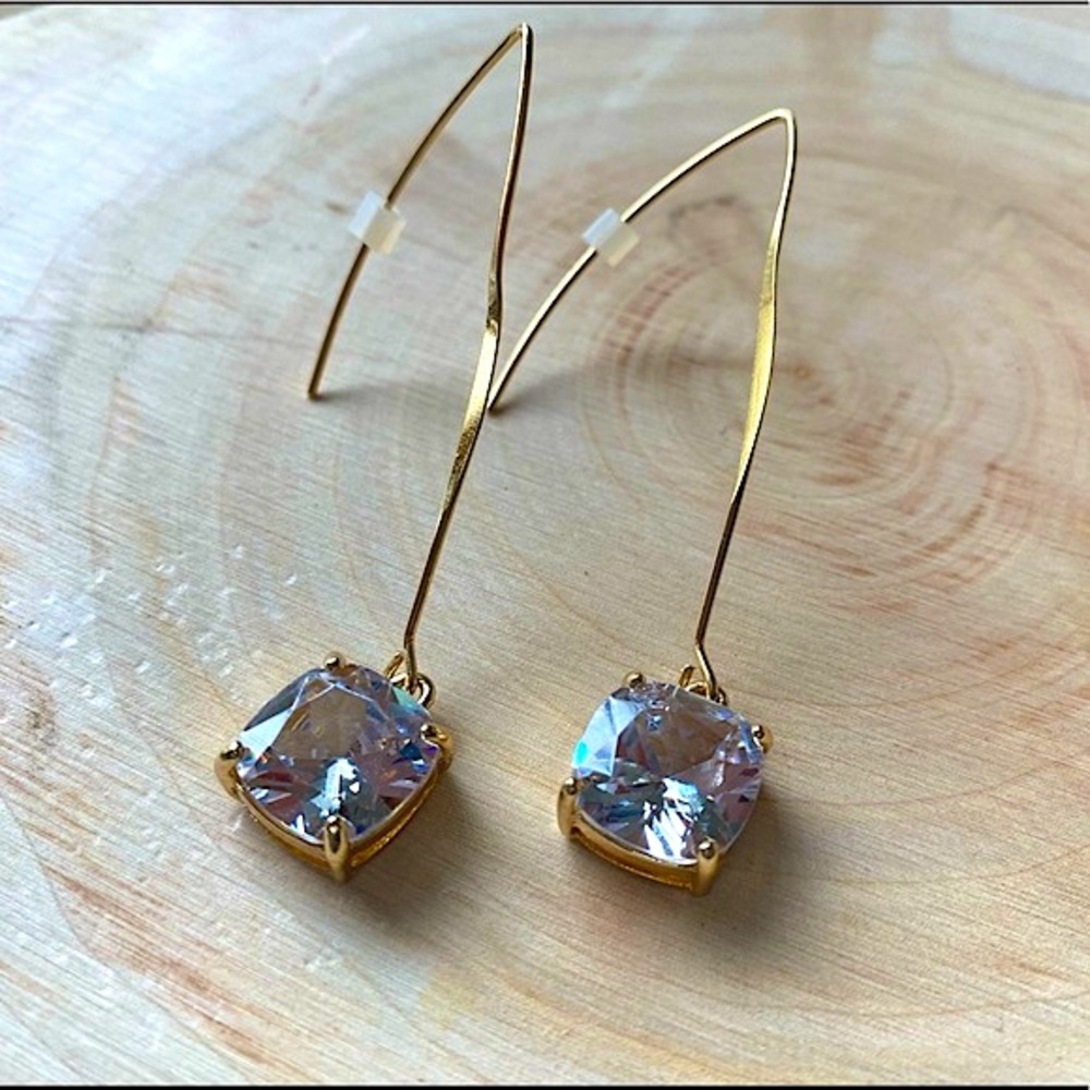 INC Gold-Tone Square Linear Drop Threader Earrings - Picture 6 of 9